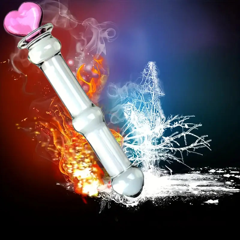 Glass Double-Ended Dildo G-Spot Stimulation Butt Plug Pleasure Wand