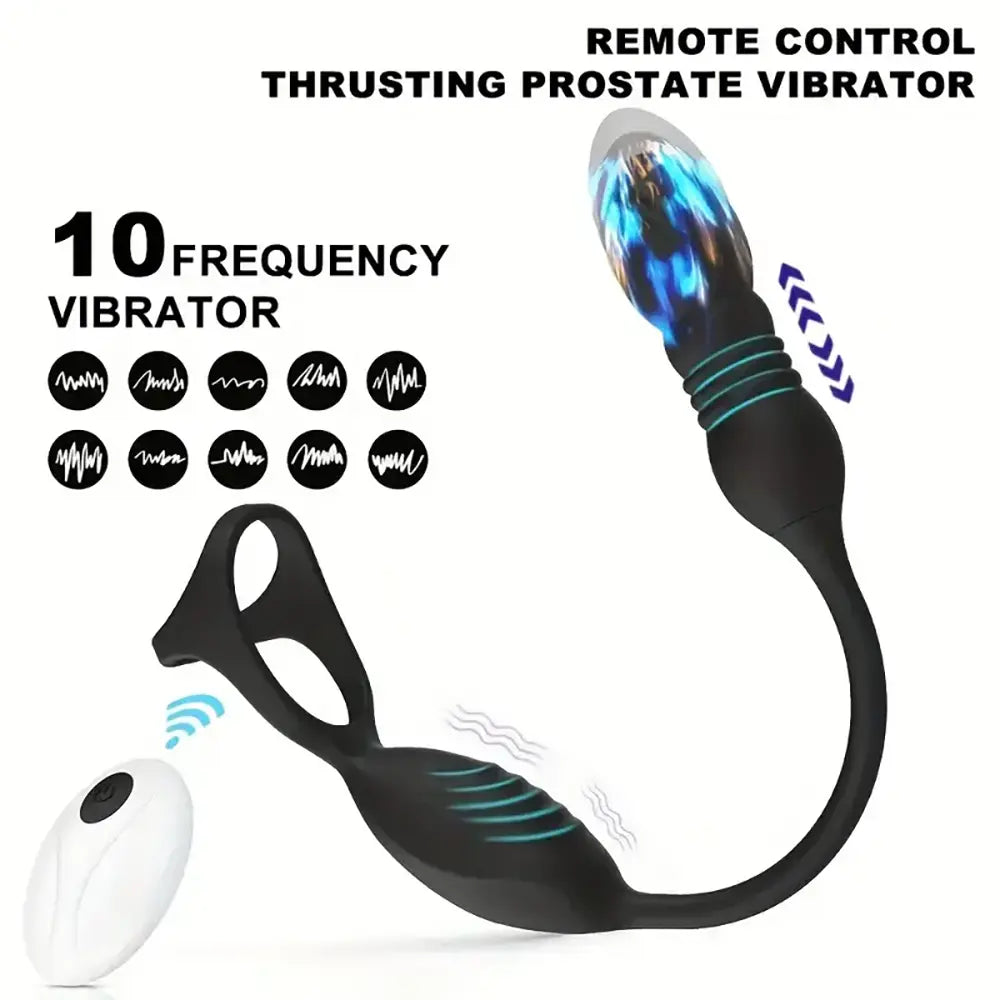 Thrusting Prostate Massager Remote Control Vibrator Perineal Massager