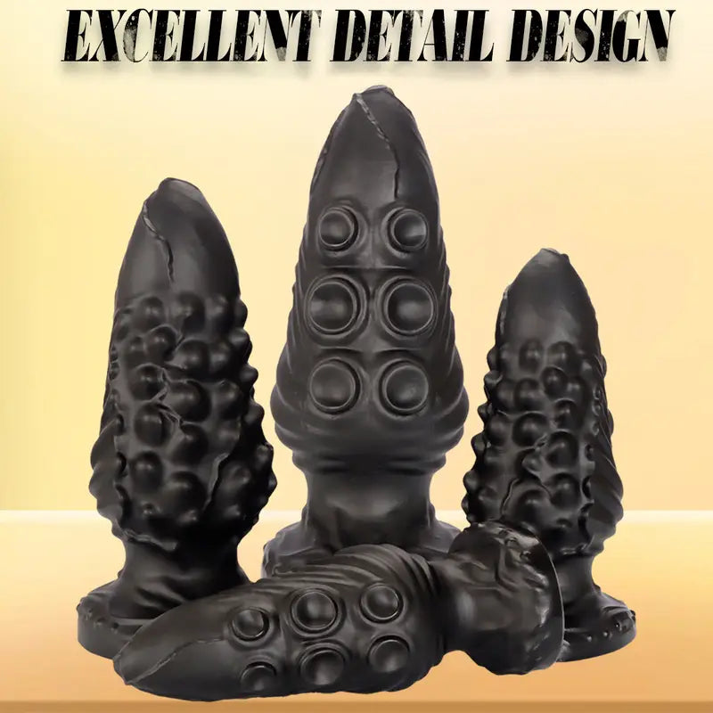 Black Octopus Anal Plug PVC Big Butt Plug Anal Sex Toy For Women