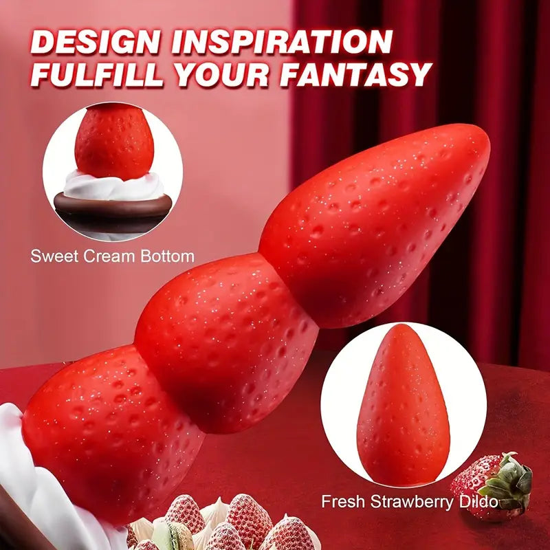 Strawberry Cake Extra Large Anal Plug Liquid Silicone Big Butt Anal Plug