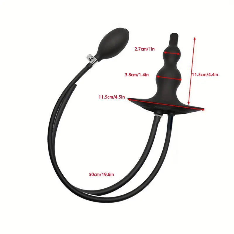 Women Inflatable Anal Plug Anal Beads Butt Plug Enema Cleaning Irrigator