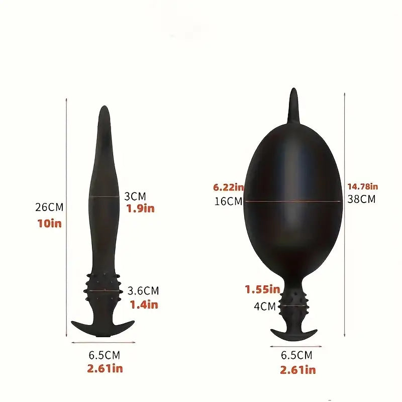 Silicone Inflatable Portable Anal Plug Toy Sex Toy Anal Dilator Massager