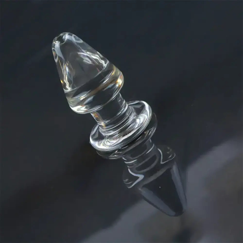 Elegant Amber Glass Anal Plug G-Spot Stimulation Smooth Finish Toy