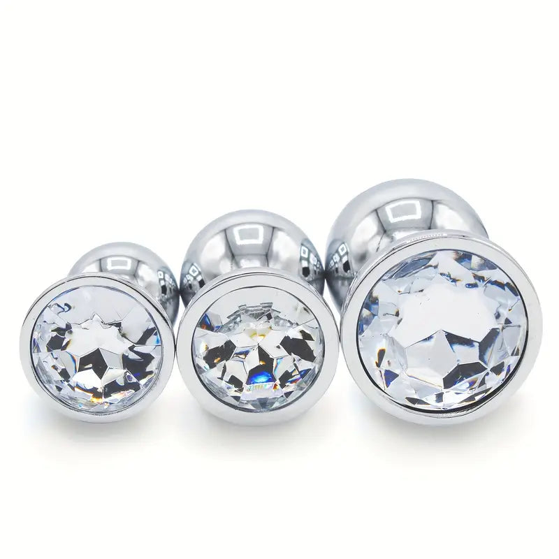 Anal Plug Set Premium 3 Sizes Metal Butt Plugs Comfortable Anal Toys