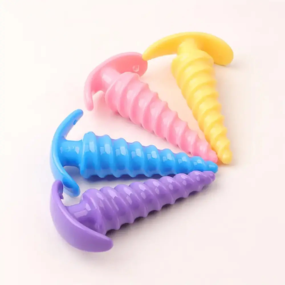 Spiral Butt Plug Anal Trainer G Spot Stimulator With Pull Handle