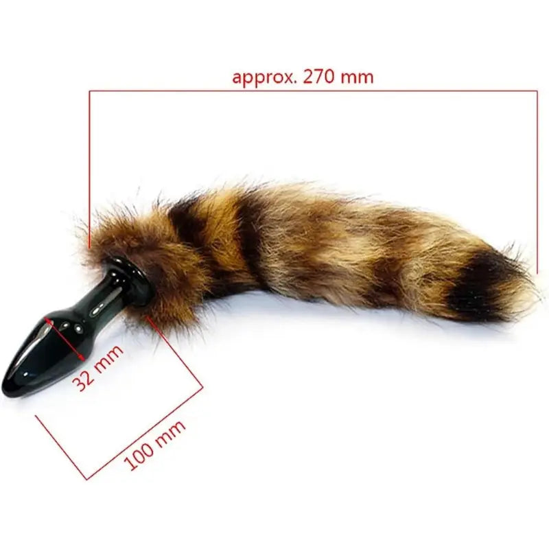 Long Glass Fox Tail Butt Plug For Adults Animal Sex Toy For Women Men