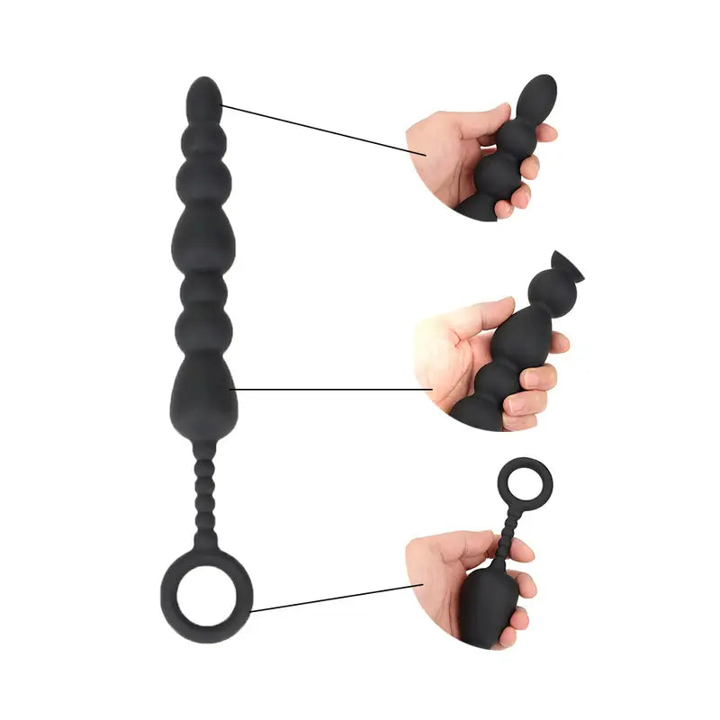 Heart Shaped Silicone Pull Beads Butt Plug Adult Anal Dilator Massager