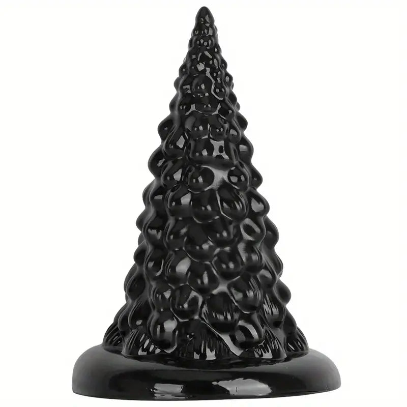 Black PVC Christmas Tree Cone Anodized Anal Plug For Adults