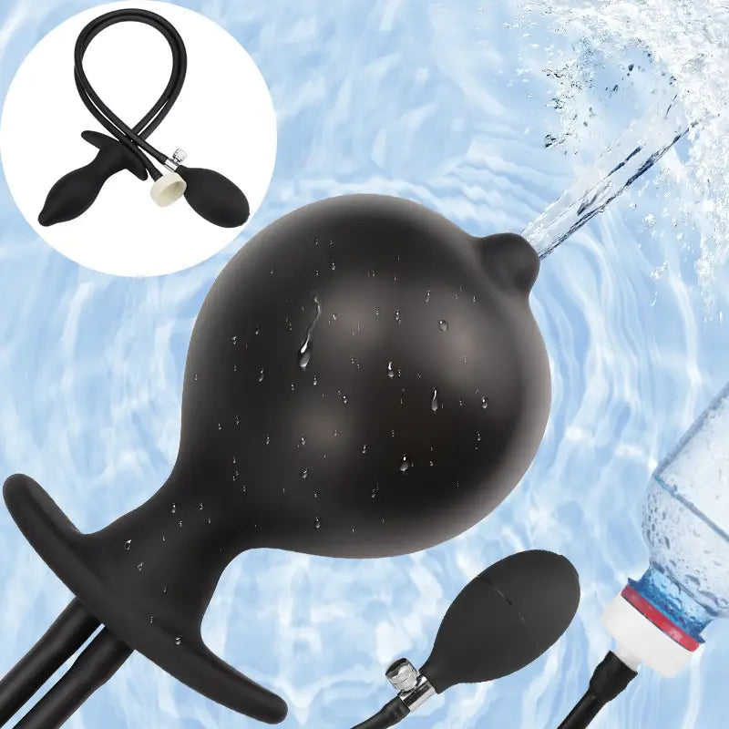 Silicone Inflatable Anal Plug Anal Enema Cleaner Anal Dilator Sex Toy