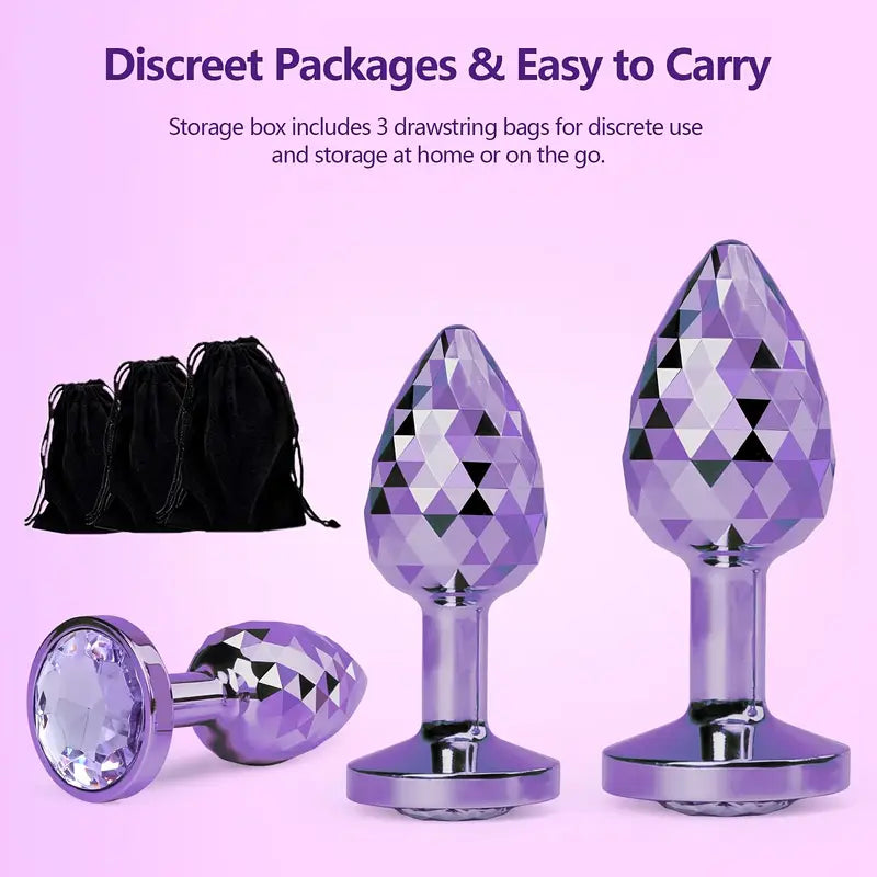 Luxury Geometric Diamond Design Reusable Durable Metal Anal Plug