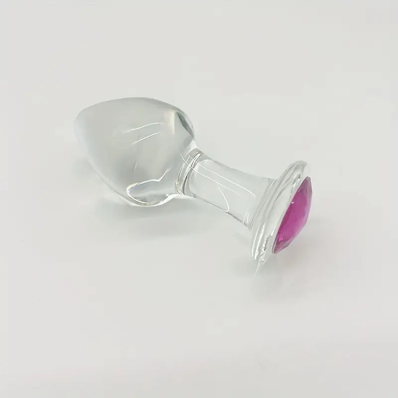 3 Sizes Transparent Glass Pink Head Anal Plug Set Solid Color Hand Wash