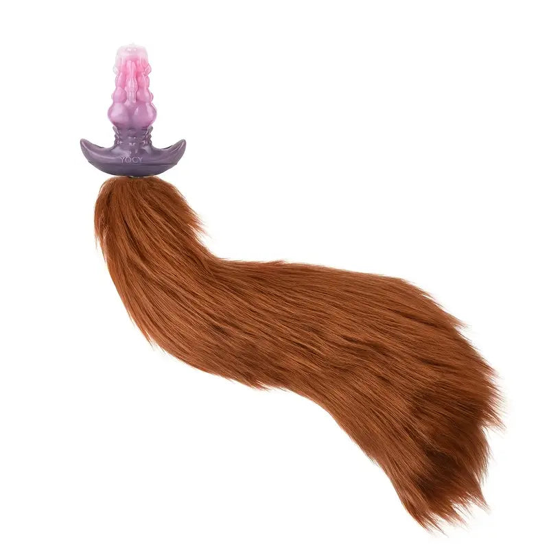 BDSM Horse Feather Silicone Fox Tail Anal Toy Monster Cosplay Butt Plug