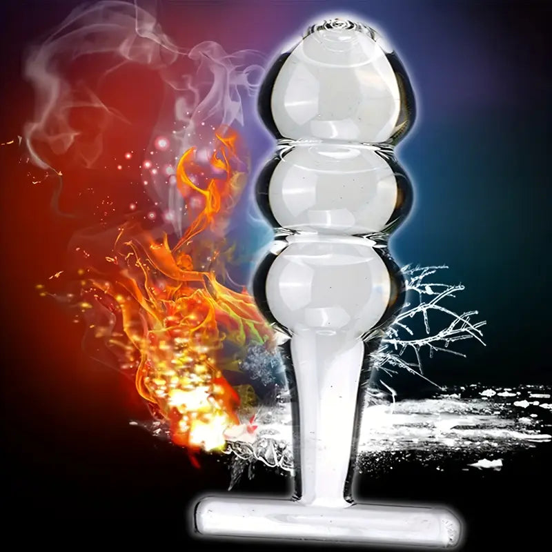Crystal Glass Anal Plug Clear Glass G-spot Massager Anal Expander