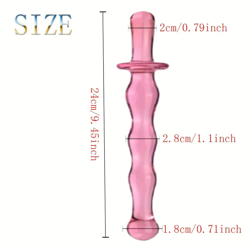 Crystal Glass Pleasure Wand Double Ended Glass Dildo G-spot Stimulator