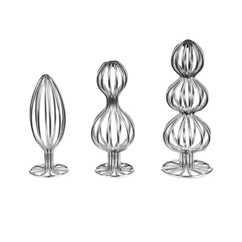 Women Men Anal Plug Hollow Metal Gourd Shaped Butt Plug Stopper Toy