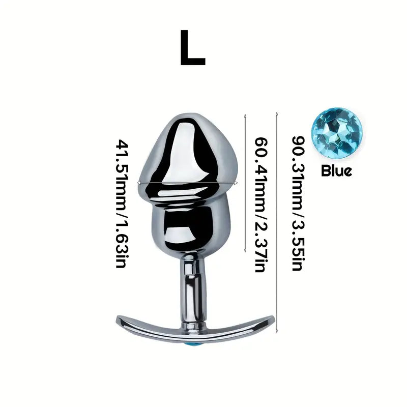 Aluminum Alloy Anal Plug Washable G-Point Dilator with Jewel Base