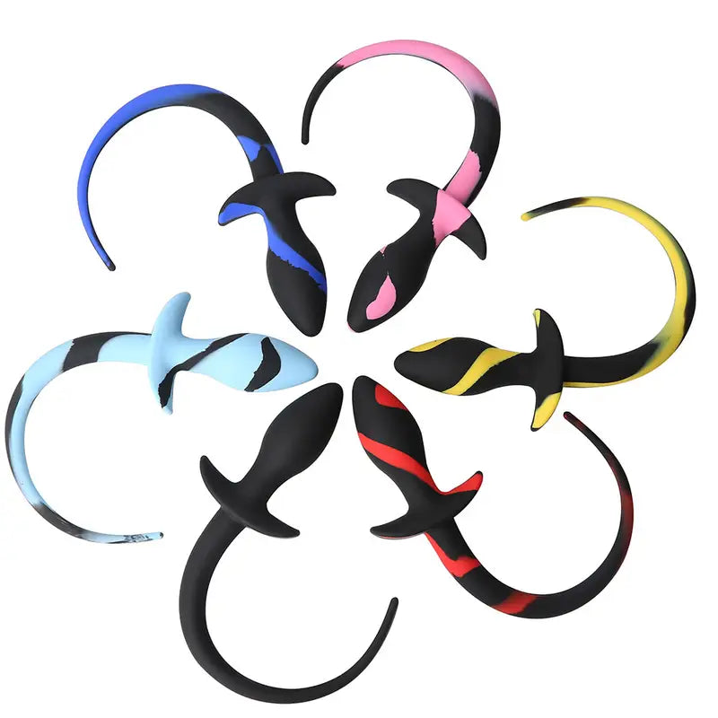 Silicone SM Anal Plug Pig Dog Tail Design Fun Novelty Dress-Up Accessory