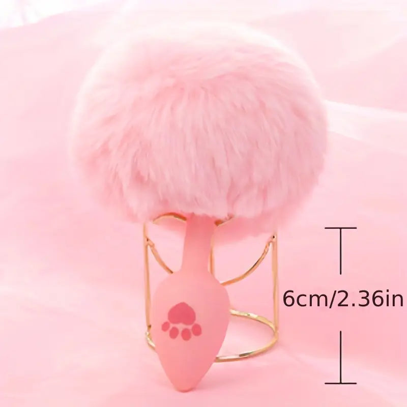 Cute Sexy Plush Pussy Tail Anal Plug Silicone Cat Paw Fox Tail Animal Tail