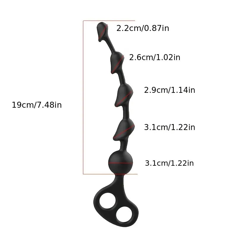 Black Anal Butt Plug For Anal Beads Stimulation Pleasure Trainer Kit