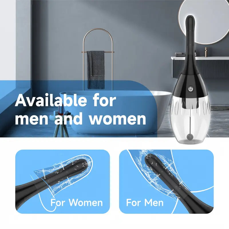 3 Vibrating Speeds 7 Spay Holes Head Enema Cleaner For Anal Sex Toy