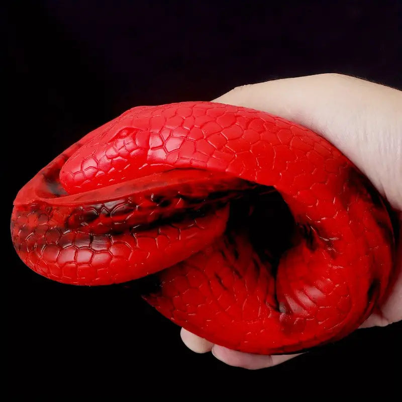 Silicone Cobra Snake Anal Plug Red Black Solid Pattern Anal Sex Toy