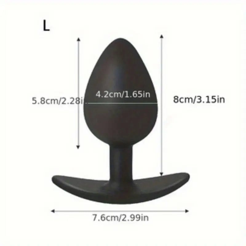 Silicone Ball-Shaped Soft Hand-Washable Smooth Black Anal Plug