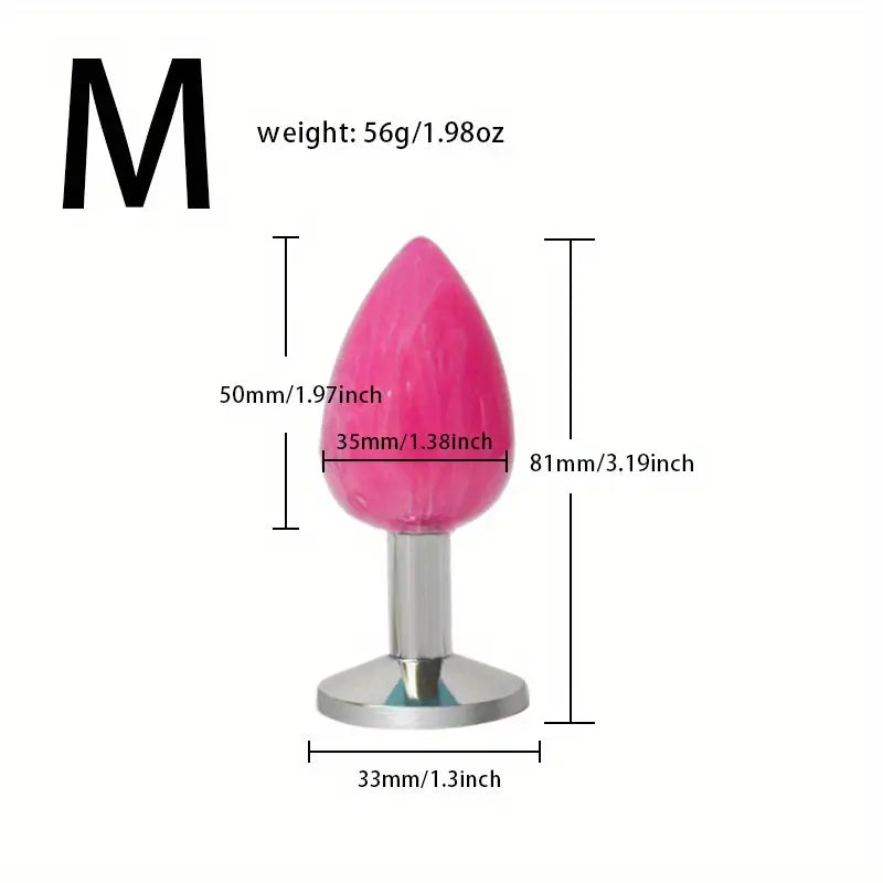 Colorful Water Diamond Metal Anal Plug For Couples For Foreplay Intimacy