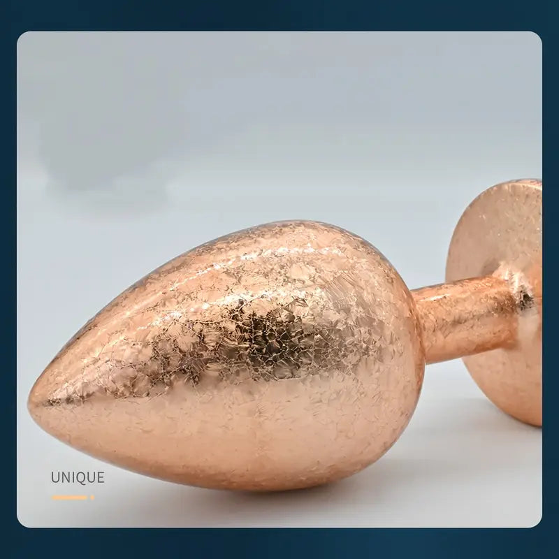 Golden Ice Flower Anal Plug Metal Butt Trainer With Jeweled Base