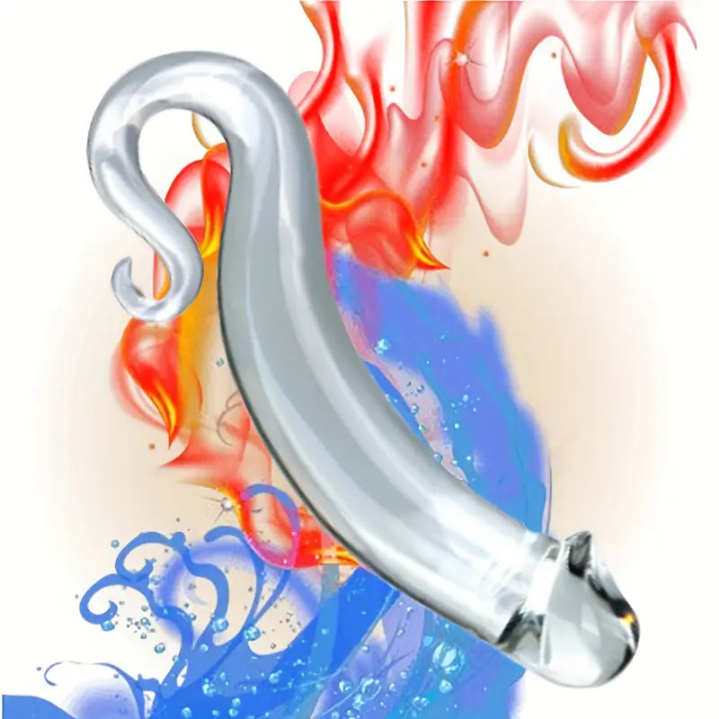 6.89in Crystal Glass Pleasure Wand Dildo Penis Glass Dildo Anal Butt Plug