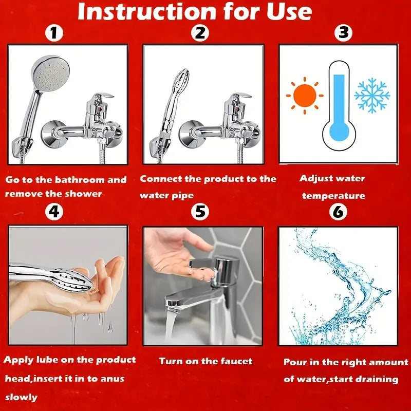 48 Holes Aluminum Enema Shower Nozzle Cleaner Rinse Vaginal Cleaning