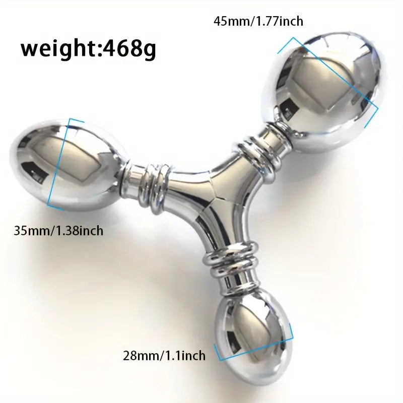 Tri-Ball G-Spot Anal Plug Stimulator Metallic Detachable Adult Sex Toy