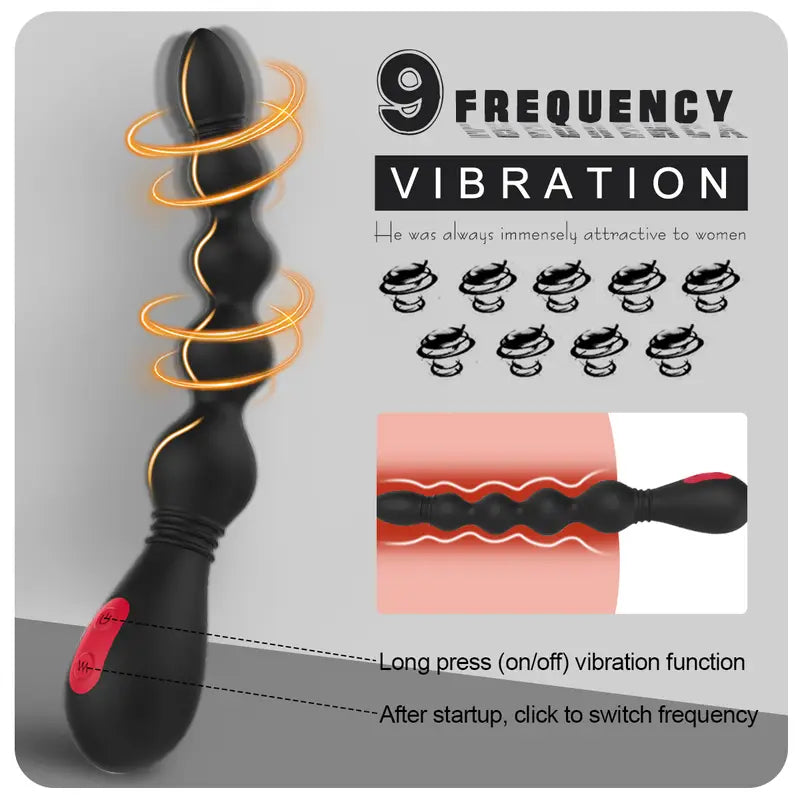 Vibrating Anal Beads Plug Flexible Silicone Anal Butt Plug For Couple