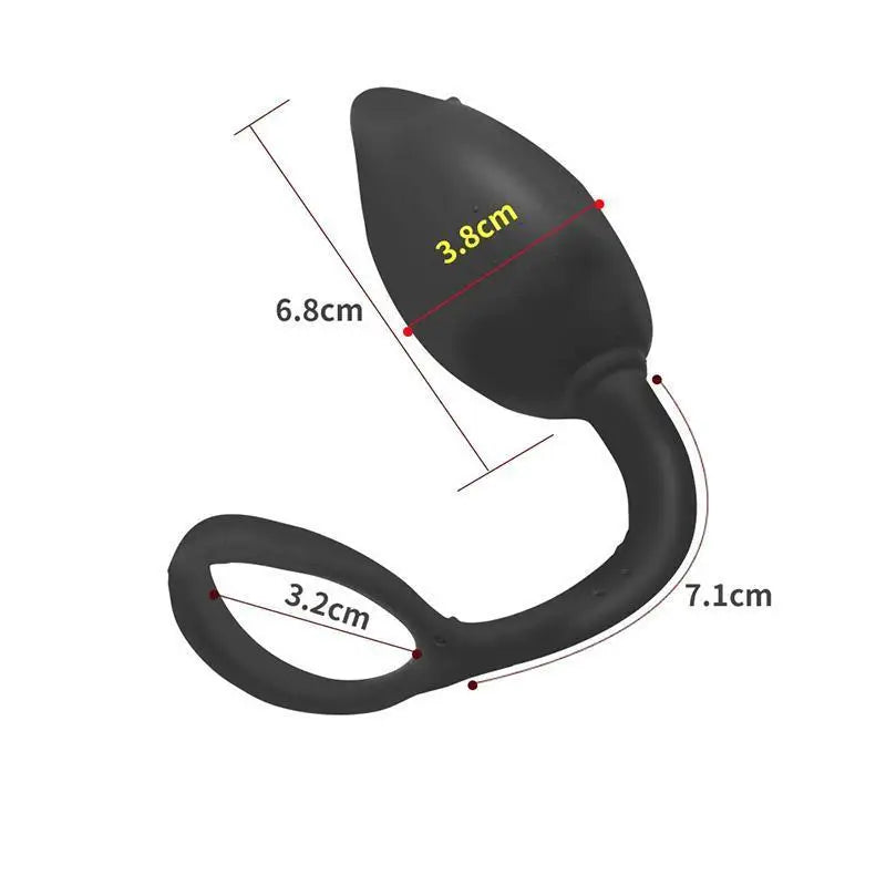 Black Silicone Lock Ring For Men Prostate Perineum Stimulation Massage