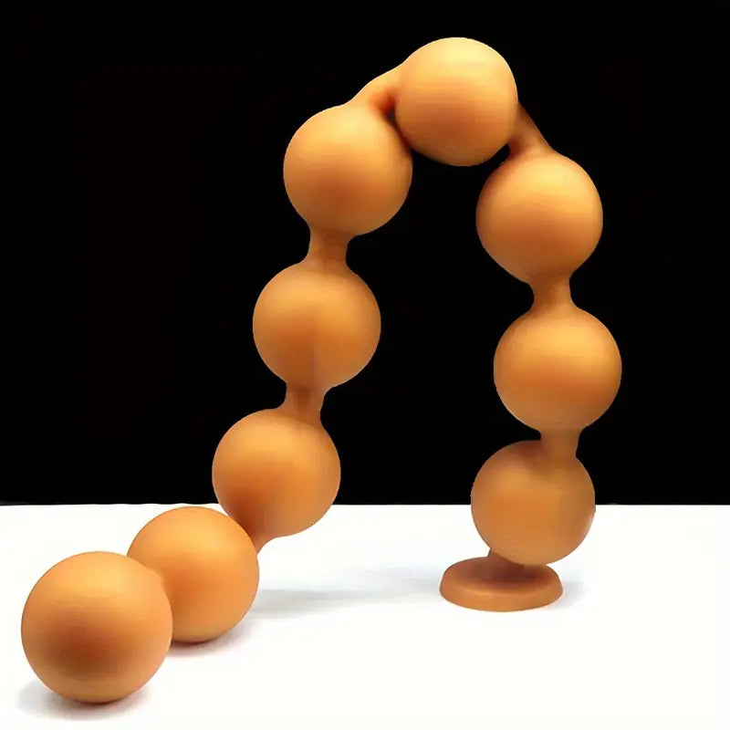 9 Balls Liquid Silicone Anal Beads Soft Butt Plug Colon/Prostate Massage