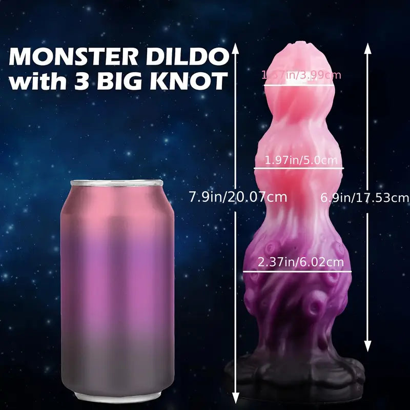 Purple Swirls Liquid Silicone Tentacle Anal Plug Fantasy Knot Dildo