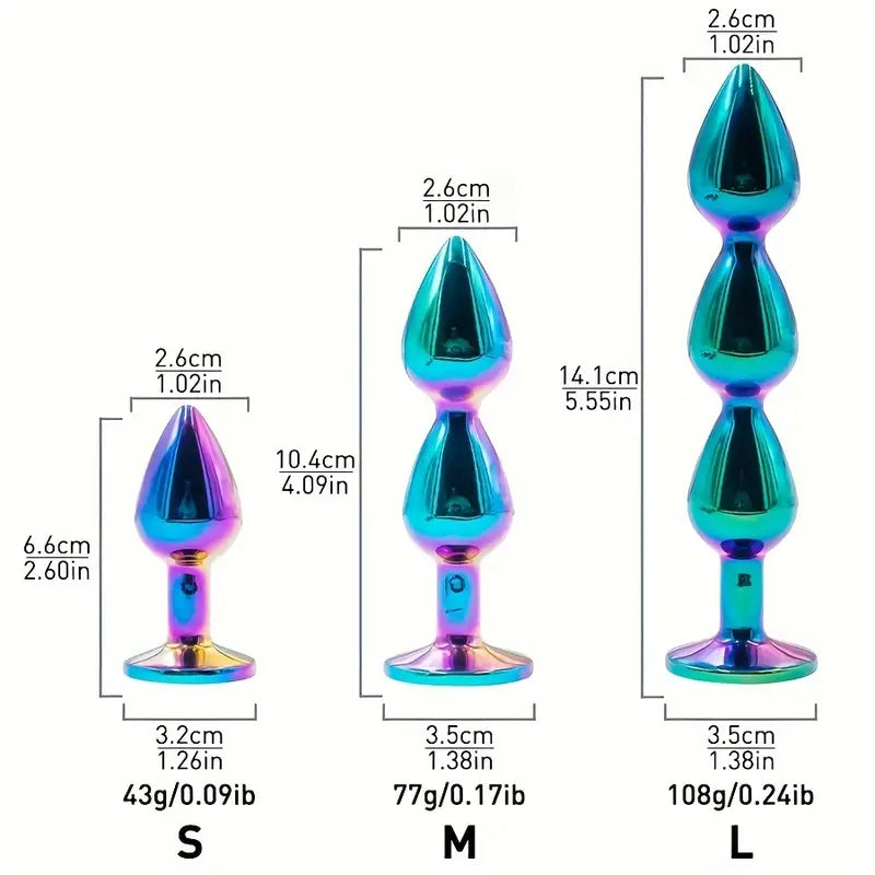 Universal Metallic Anus Plug 7 Color Smooth Suction Adult Sex Toy