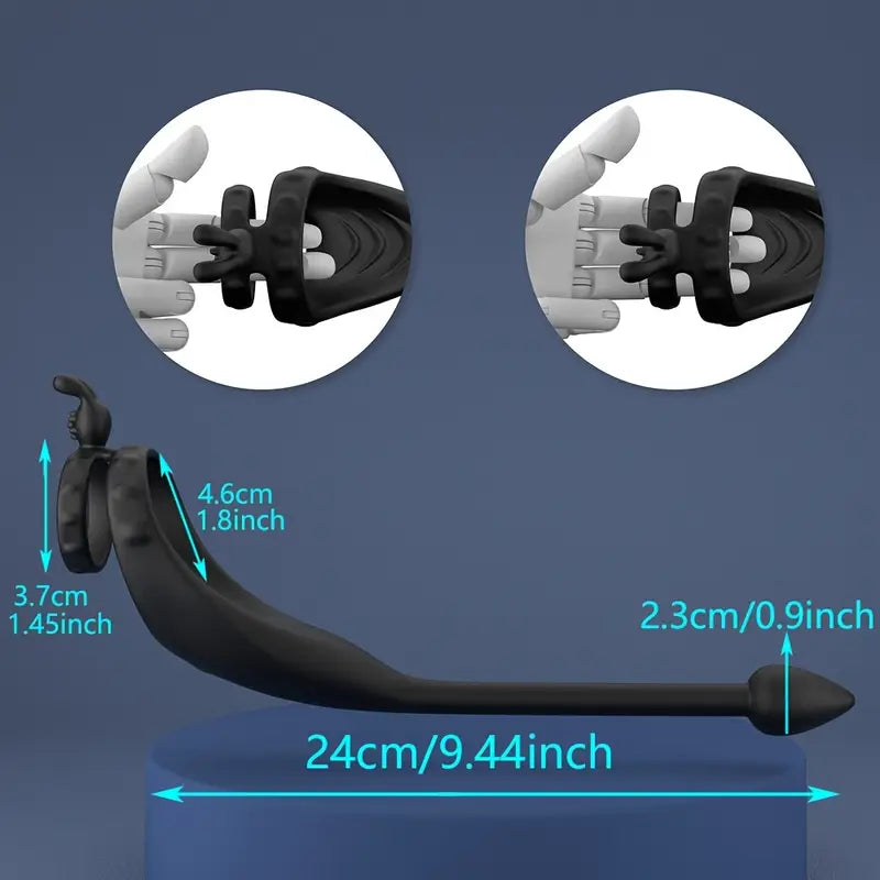 Dual Motor Wellness Vibrating Cock Ring Anal Butt Plug Ring Vibrator