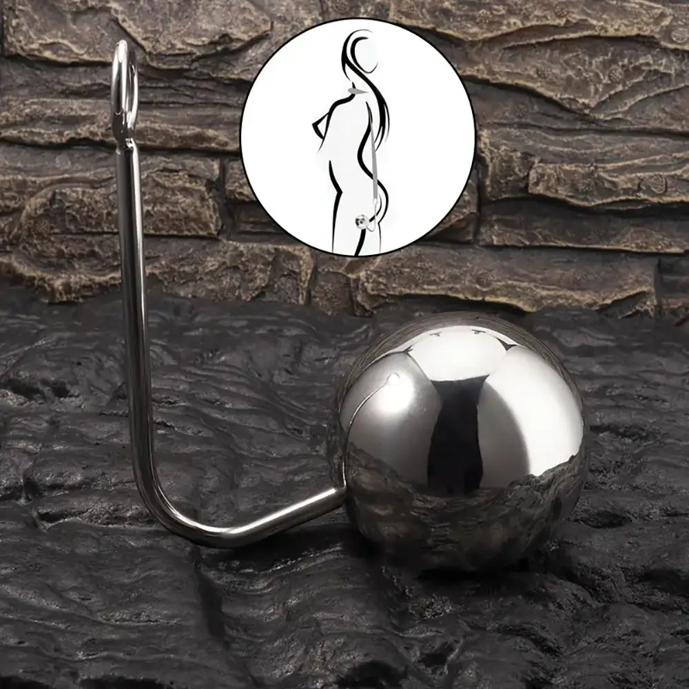 Large Stainless Steel Big Ball Anal Hook SM Sex Bondage Prostate Ball