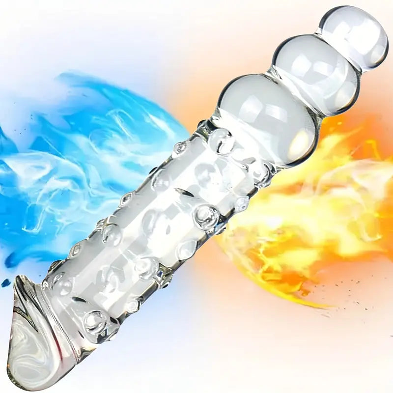 Glass Real Anal Beads Transparent Crystal Penis Double Head Glass Dildo