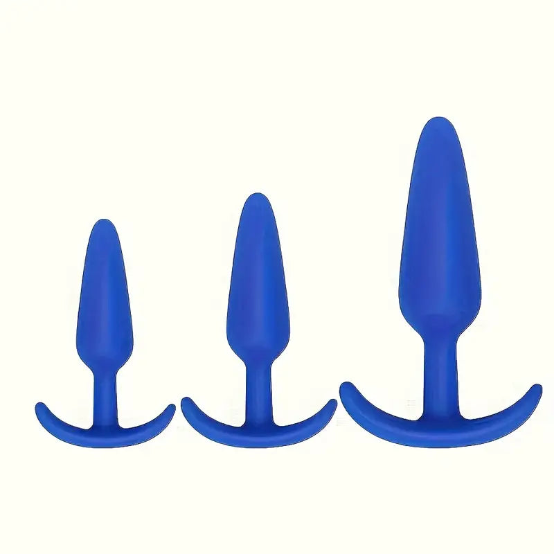 Silicone Ass Plug Training Set with Flared Base Prostate Sex Toys