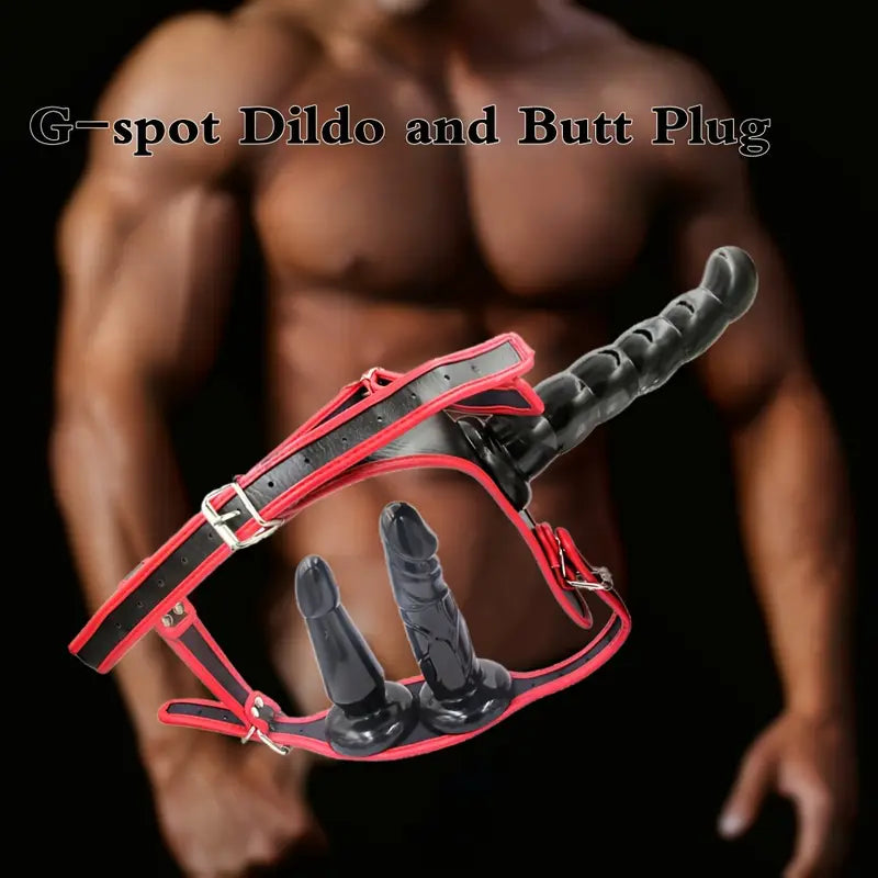 3 Removable Dildos Harness Belt Strap-on Dildos For G-spot Butt Plug