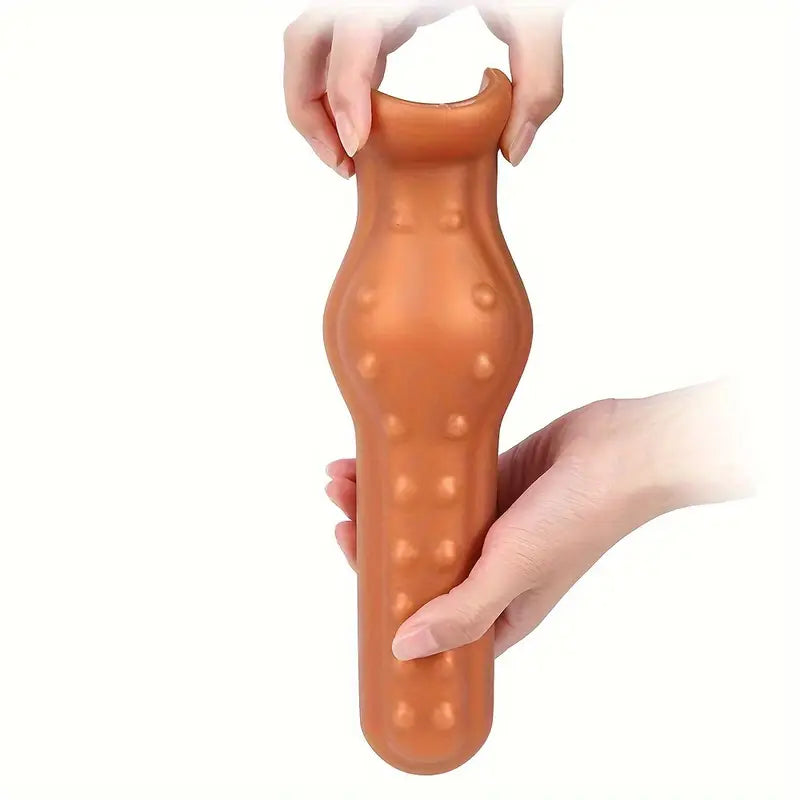 Soft Silicone Butt Plug With Strong Suction Cup Massage Particles For Male