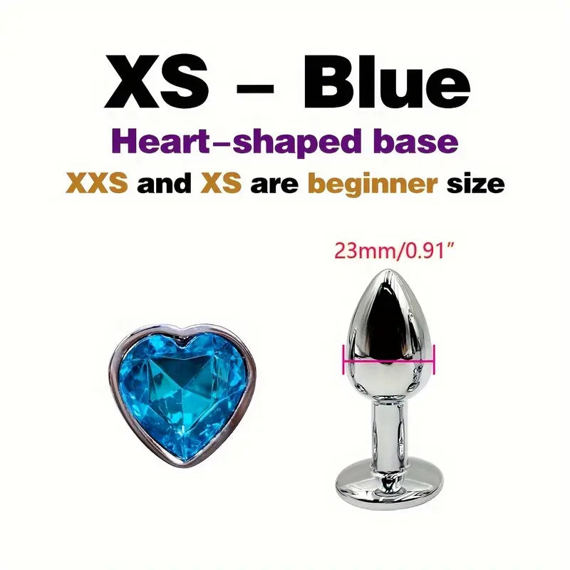 BDSM Metal Anal Plug With Gem Base For Beginner To Expert G-spot