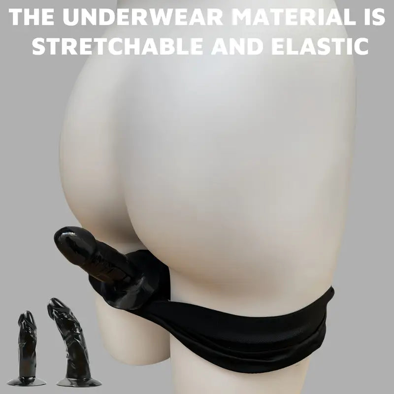 2 Styles Concealed Fun Wearable Dildo Comfortable Soft Elastic Pants