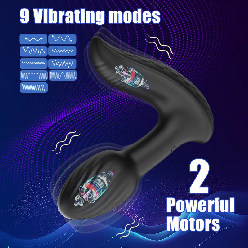 9 Vibrating Rotating Silicone Remote Control Butt Plug For Couples Sex
