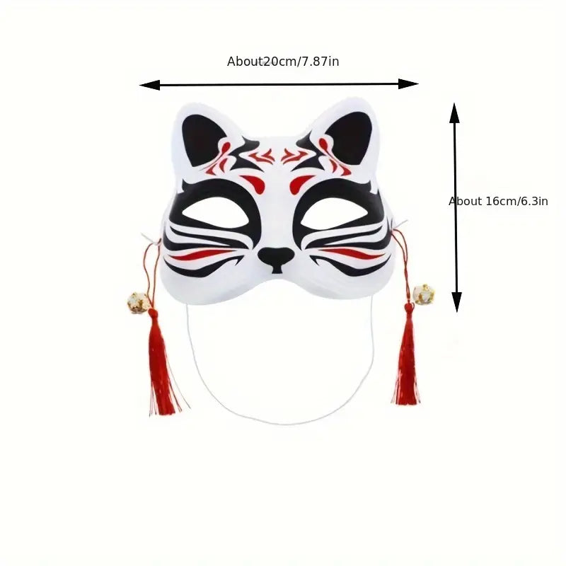 Eye Mask Mouth Ball Panties Four-piece Red Black Fox Tail Anal Plug