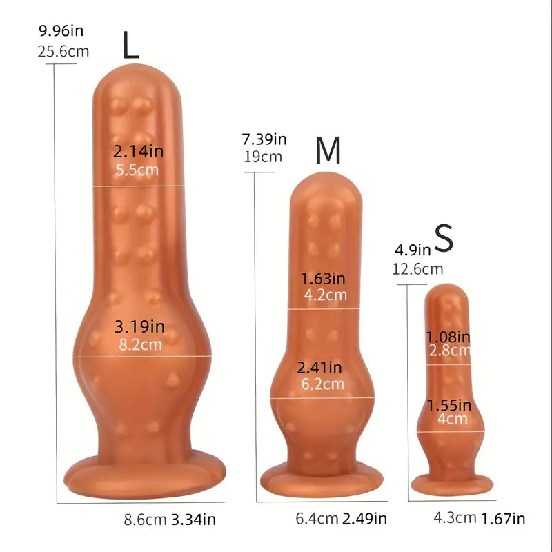 Soft Silicone Butt Plug With Strong Suction Cup Massage Particles For Male