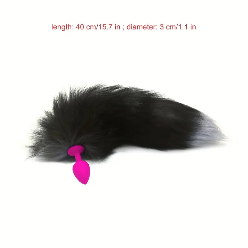 Fox Tail Fur Anal Plug Sexy Adult BDSM Butt Silicone Cosplay Sex Flirting Toy