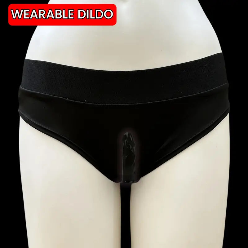 2 Styles Concealed Fun Wearable Dildo Comfortable Soft Elastic Pants