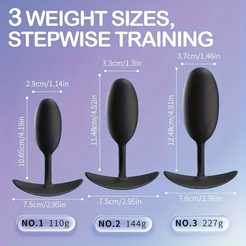 Black Silicone Butt Plug Gravity Anal Training Piston For Anal Vagina Sex